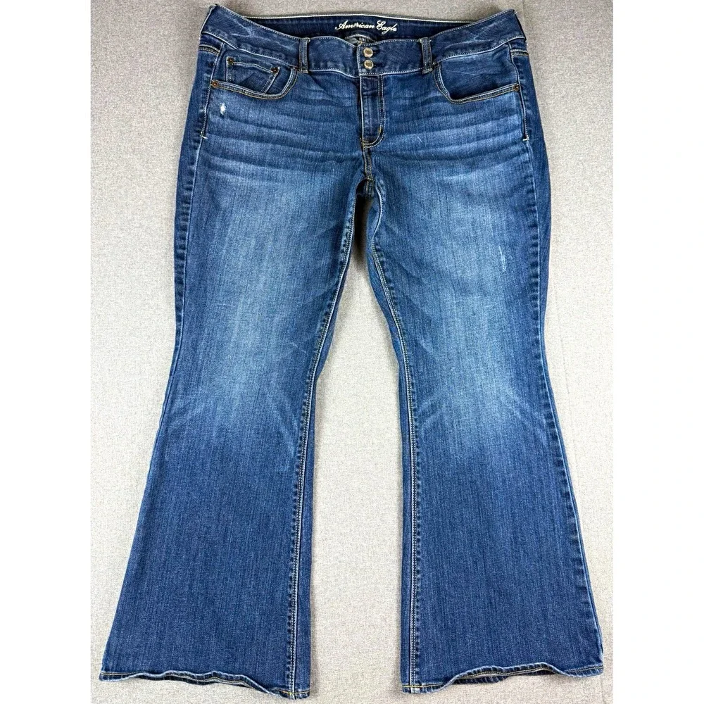 American Eagle Artist Jeans Womens 18 Stretch Flare Bootcut Dark Wash Denim